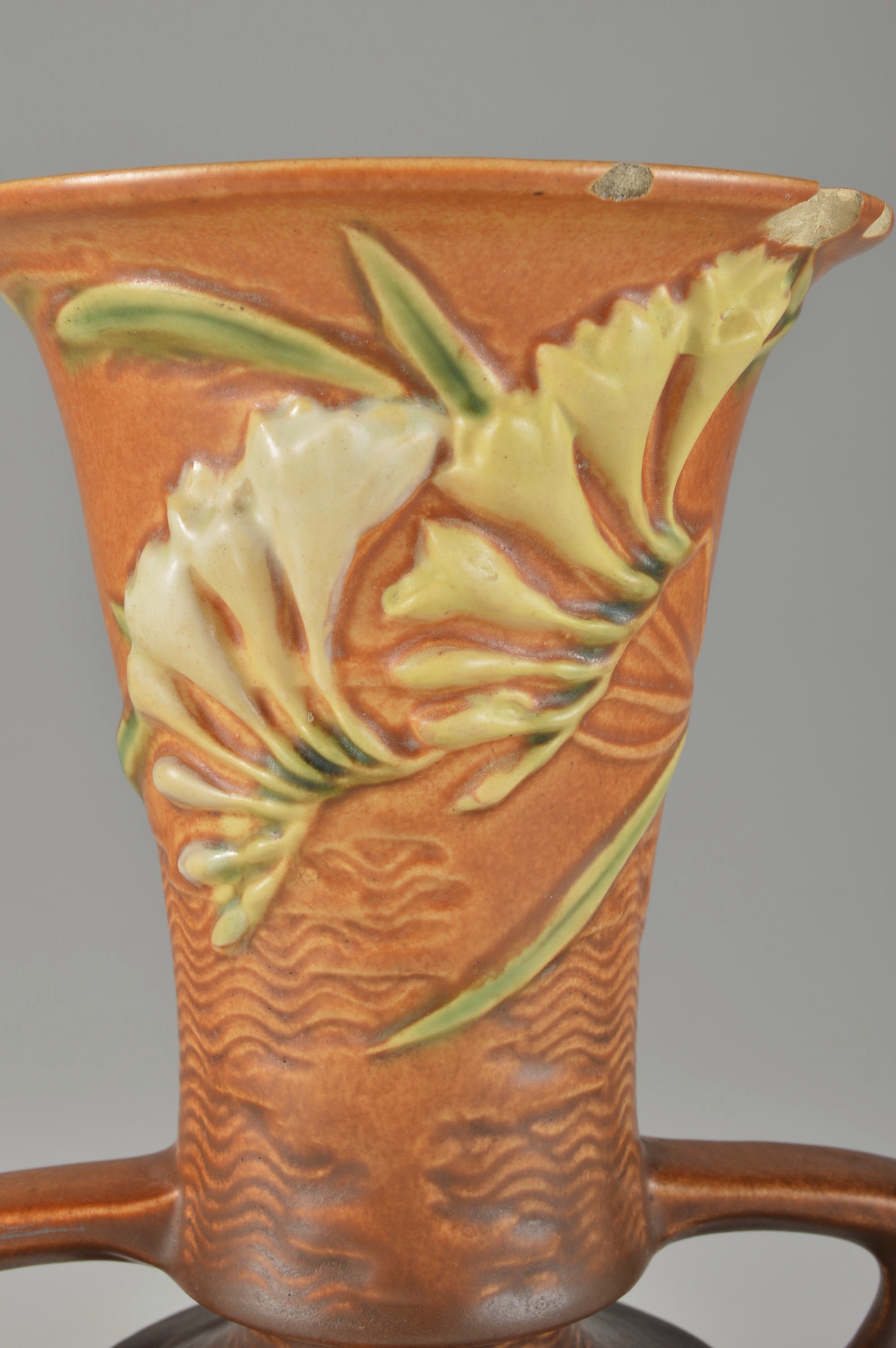 Roseville Pottery Vase and Flower Frog