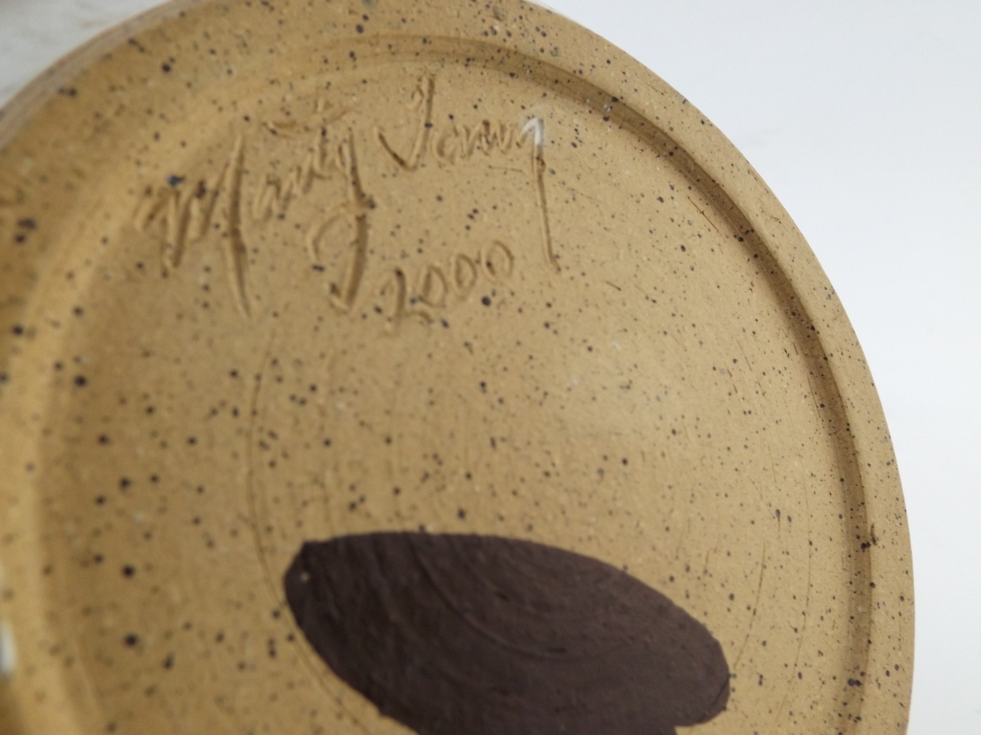 Hand Made Pottery Lamp, Signed