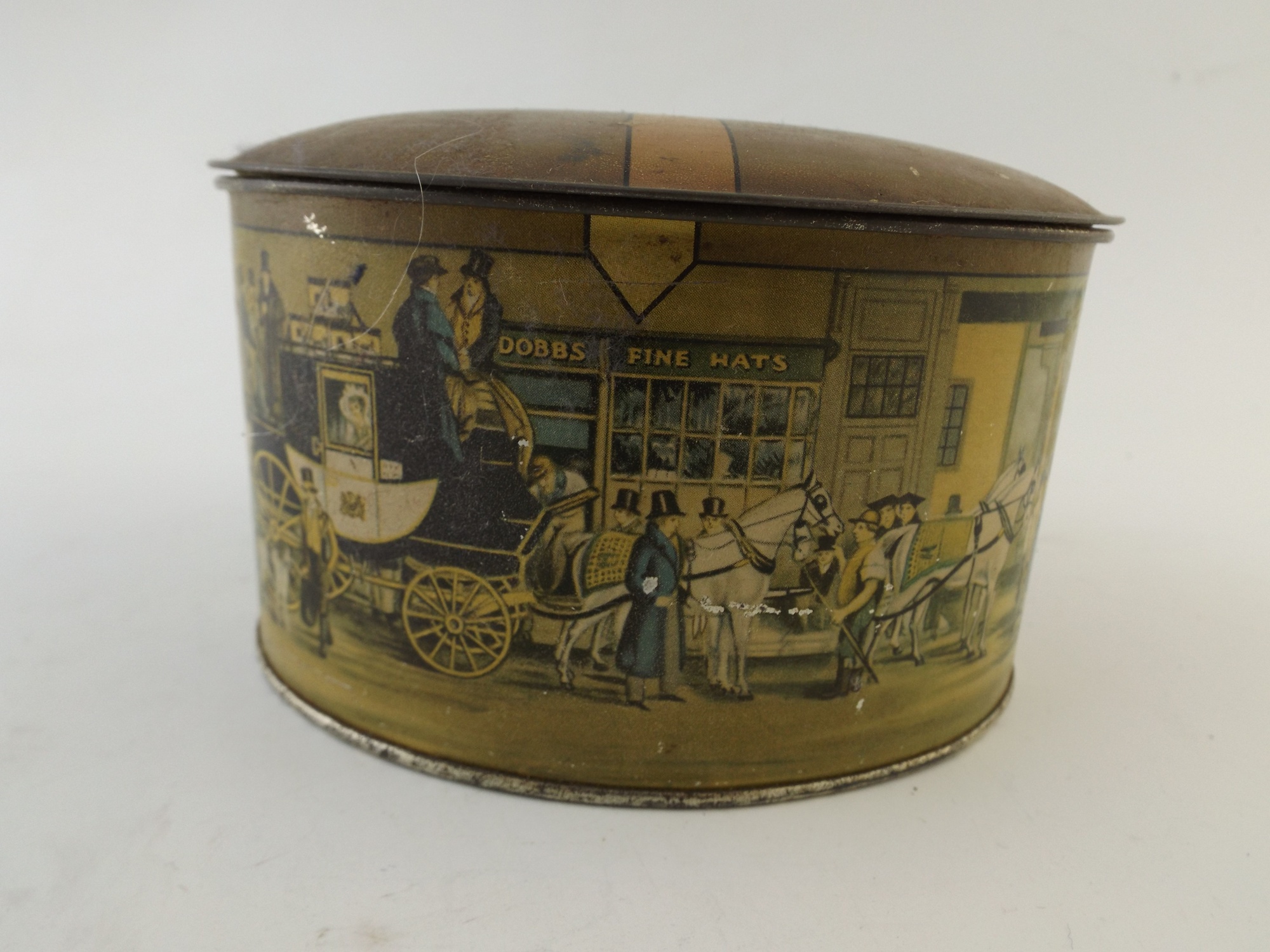 Dobbs 5th Avenue Salesman Sample Tin Hat Box with Stetson Hat