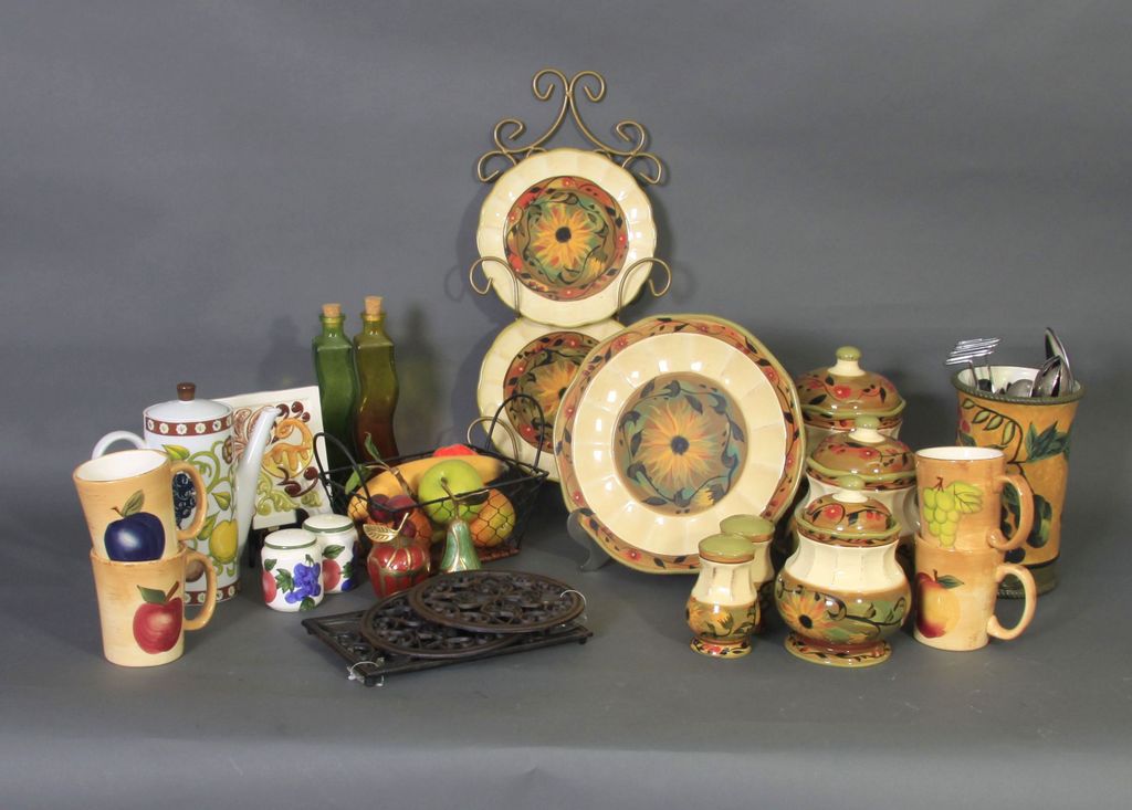 Kitchen Pottery in Fruit and Sunflower Designs