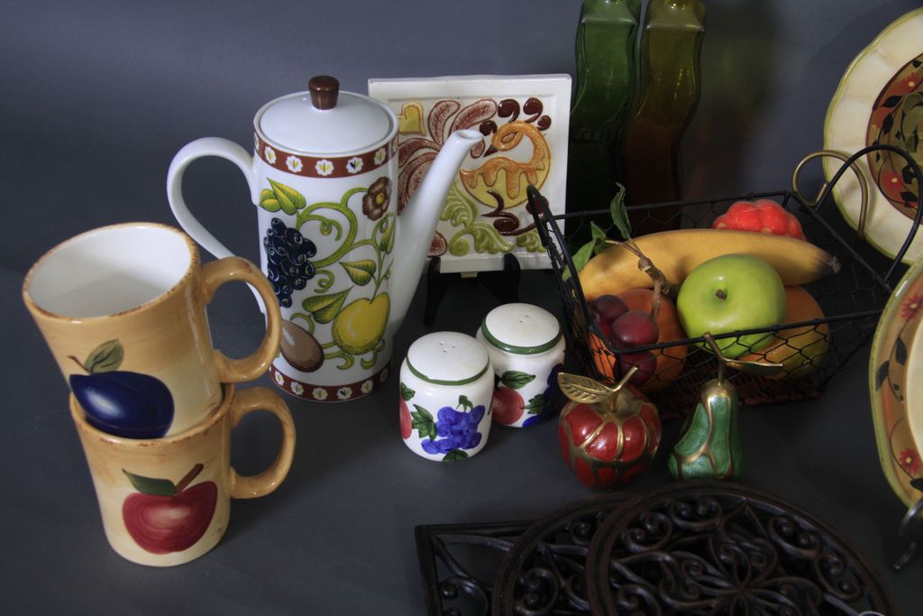 Kitchen Pottery in Fruit and Sunflower Designs