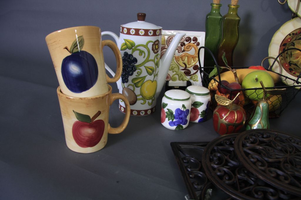 Kitchen Pottery in Fruit and Sunflower Designs
