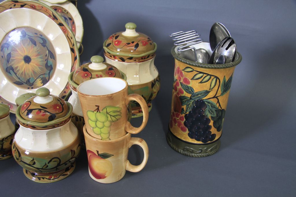 Kitchen Pottery in Fruit and Sunflower Designs