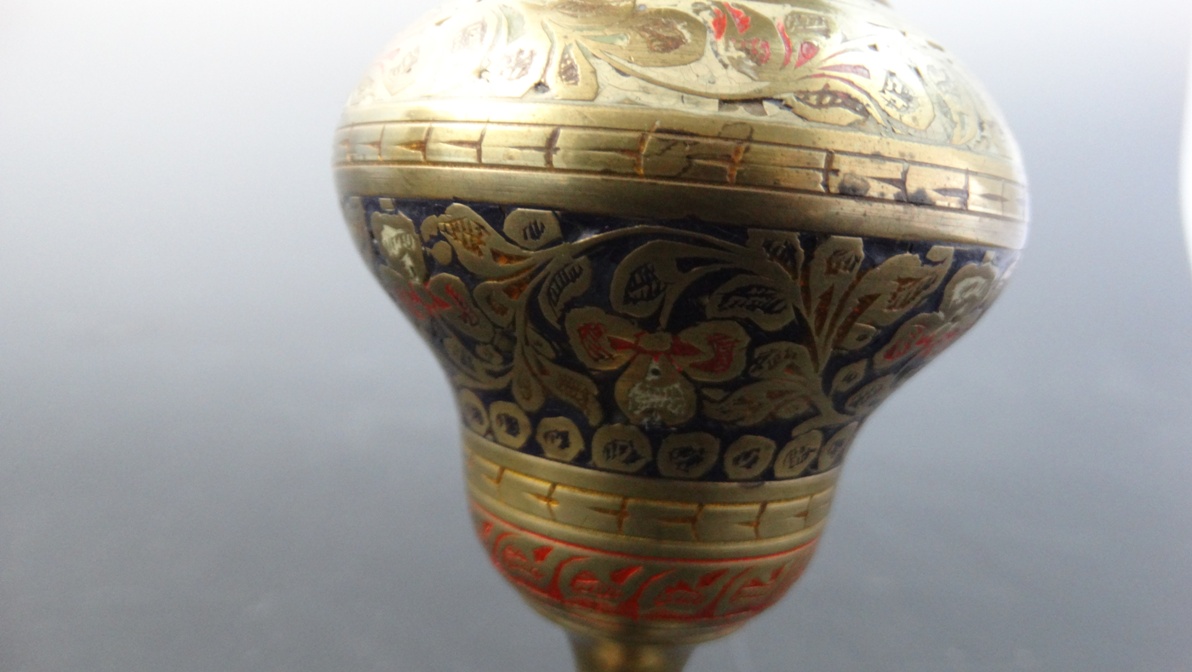 Pair of Brass Indian Ruffle Vases