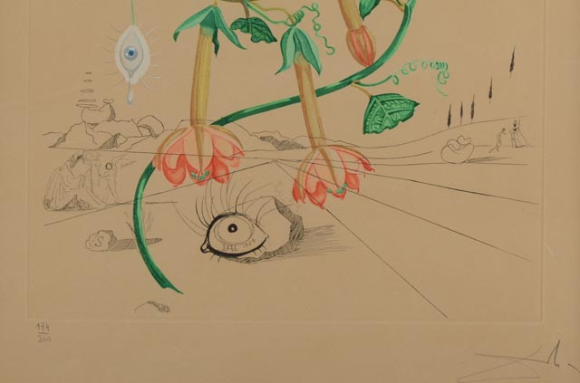 Original Salvador Dali "Pisum Sensuale" LE Color Etching