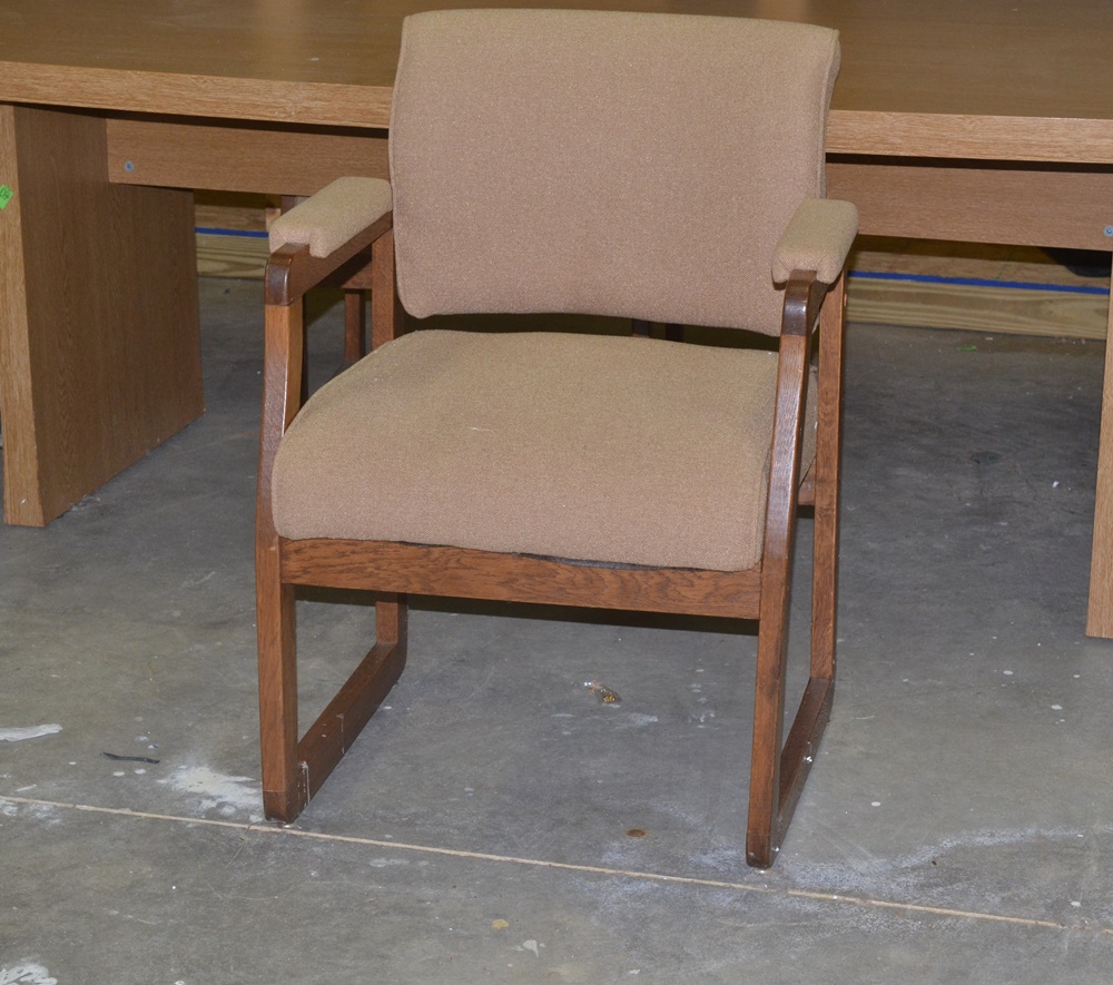 Contemporary Style Oak Finish Conference Table & Four Chairs