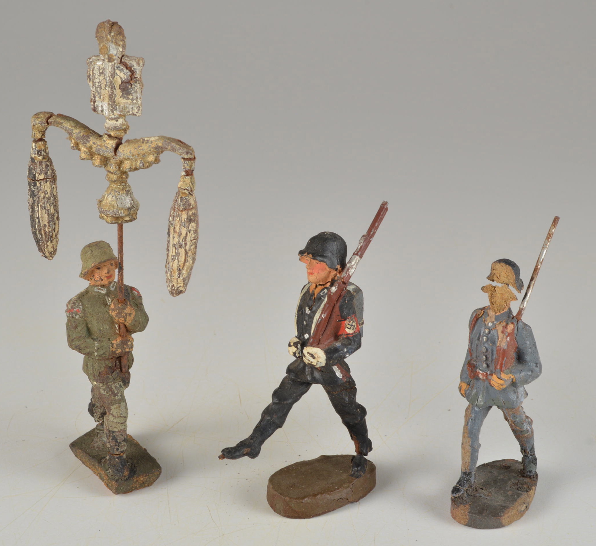 Group of Lineol and Elastolin WWII German Army Toy Soldiers