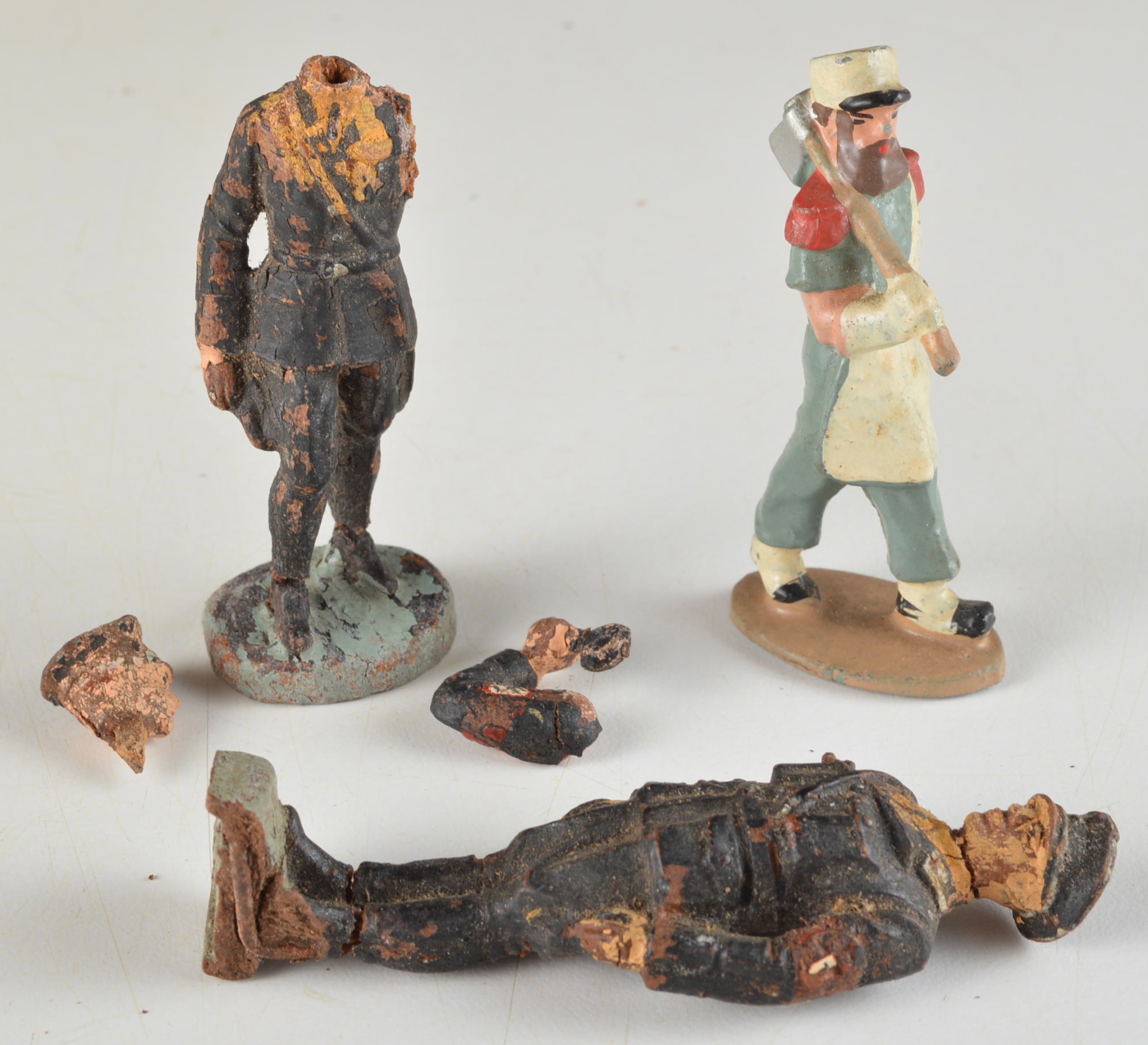 Group of Lineol and Elastolin WWII German Army Toy Soldiers