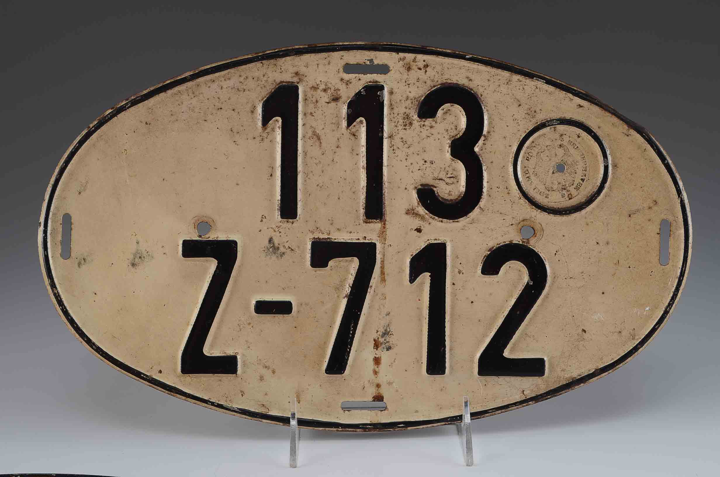 A Pair of Vintage German Oval License Plates 