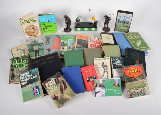 Veritable Library of Golf Books and Golf Related Decor