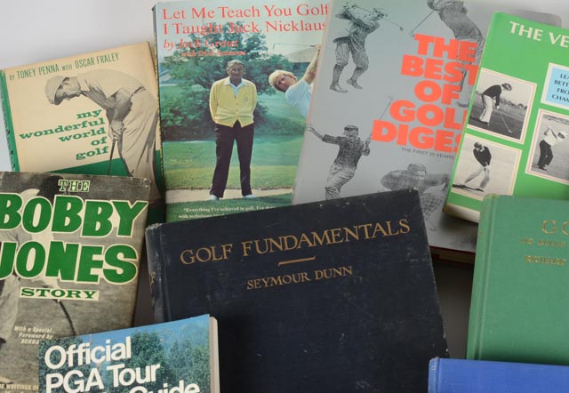 Veritable Library of Golf Books and Golf Related Decor
