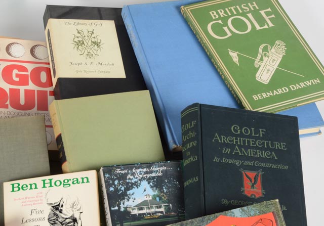 Veritable Library of Golf Books and Golf Related Decor