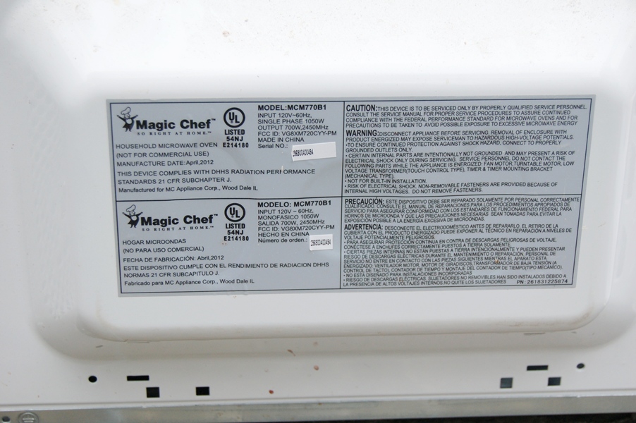 Magic Chef Black Microwave