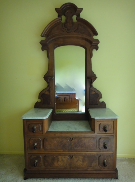 Antique Victorian Marble Top Renaissance Revival Dresser