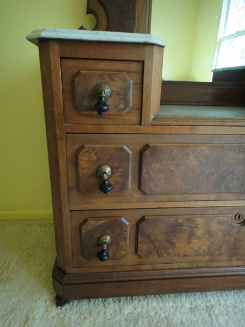 Antique Victorian Marble Top Renaissance Revival Dresser