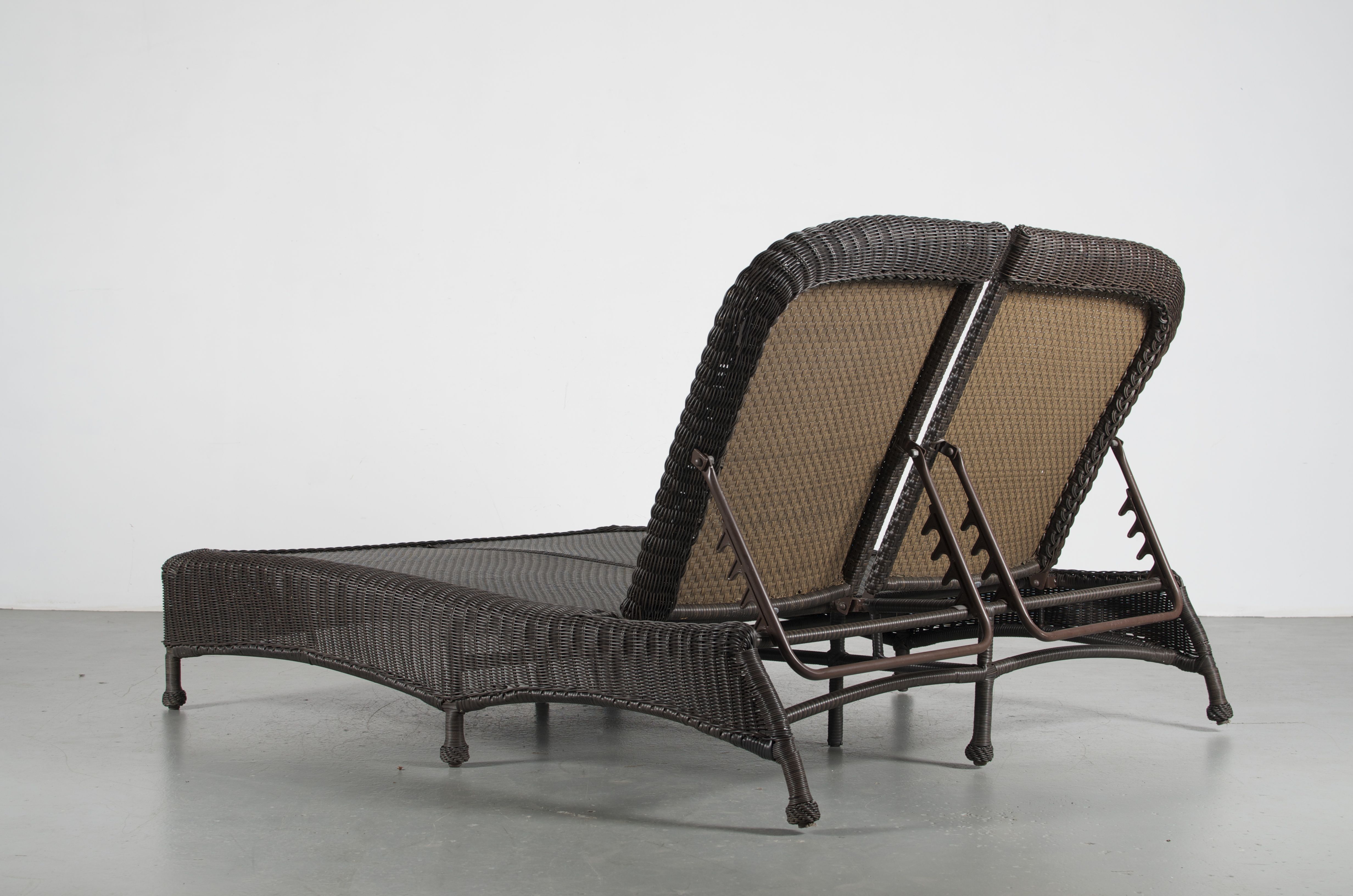 Classic Wicker Double Chaise Lounge by Summer Classics
