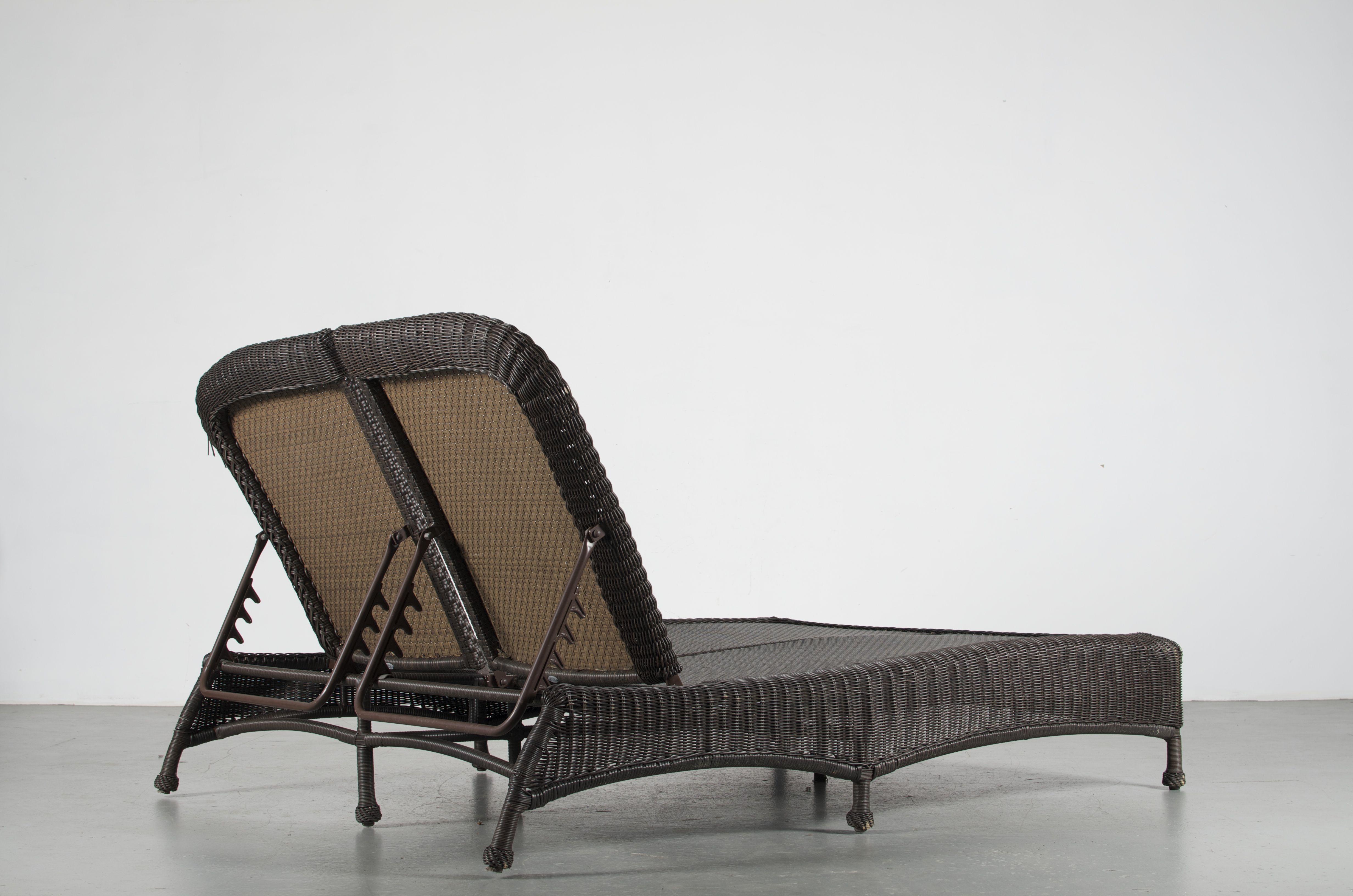 Classic Wicker Double Chaise Lounge by Summer Classics