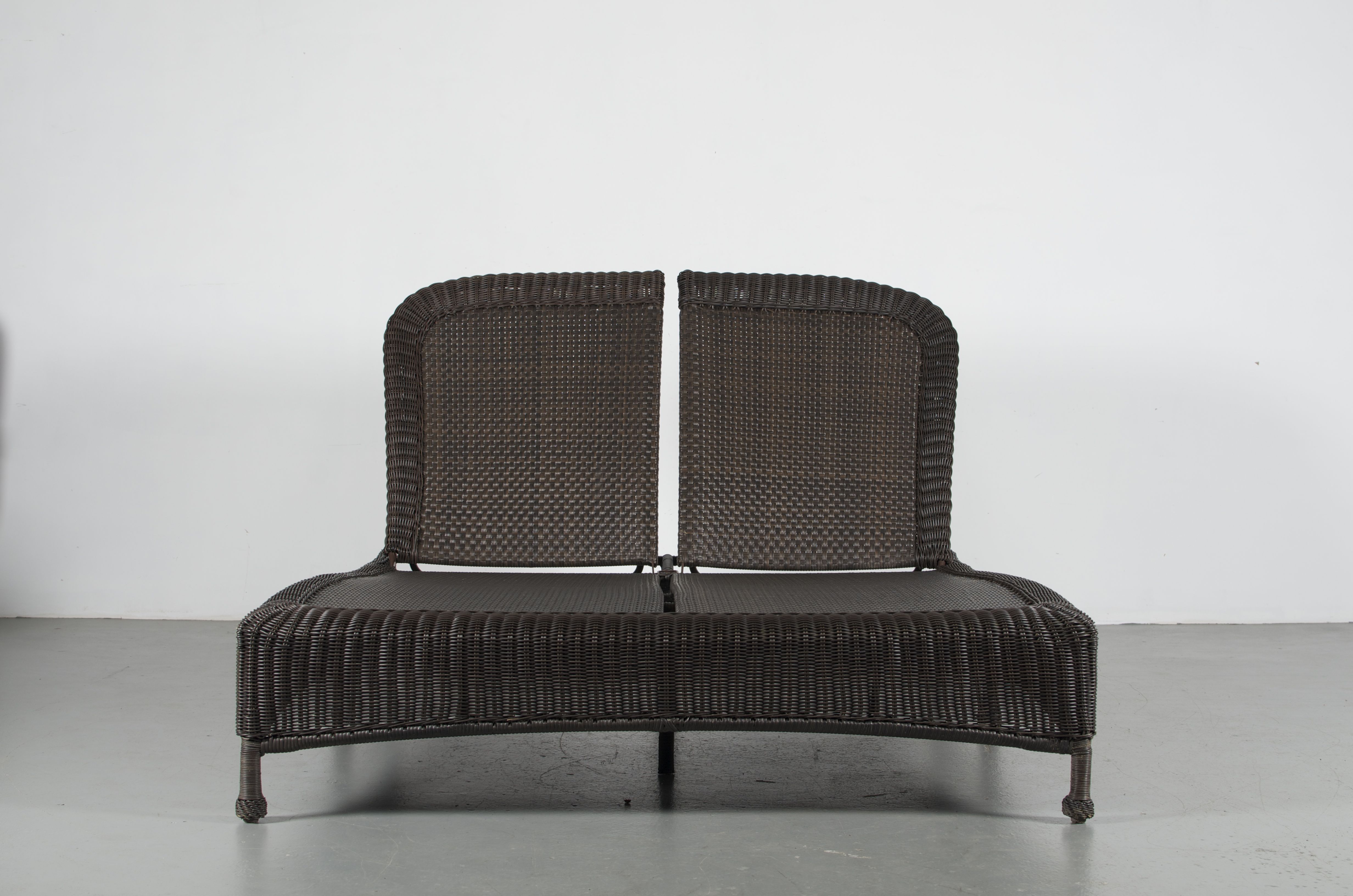 Classic Wicker Double Chaise Lounge by Summer Classics