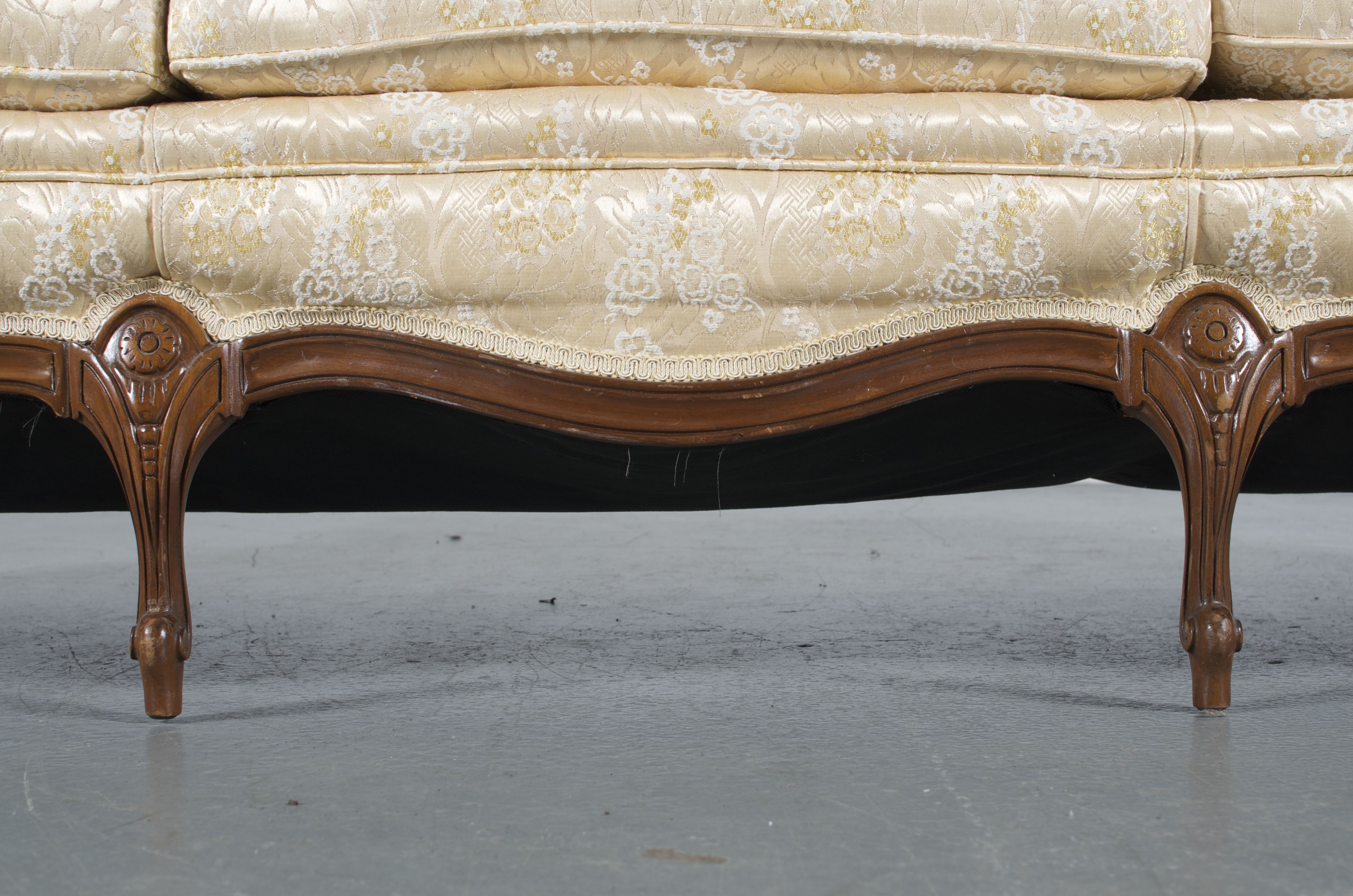 French Provincial Pale Yellow Sofa