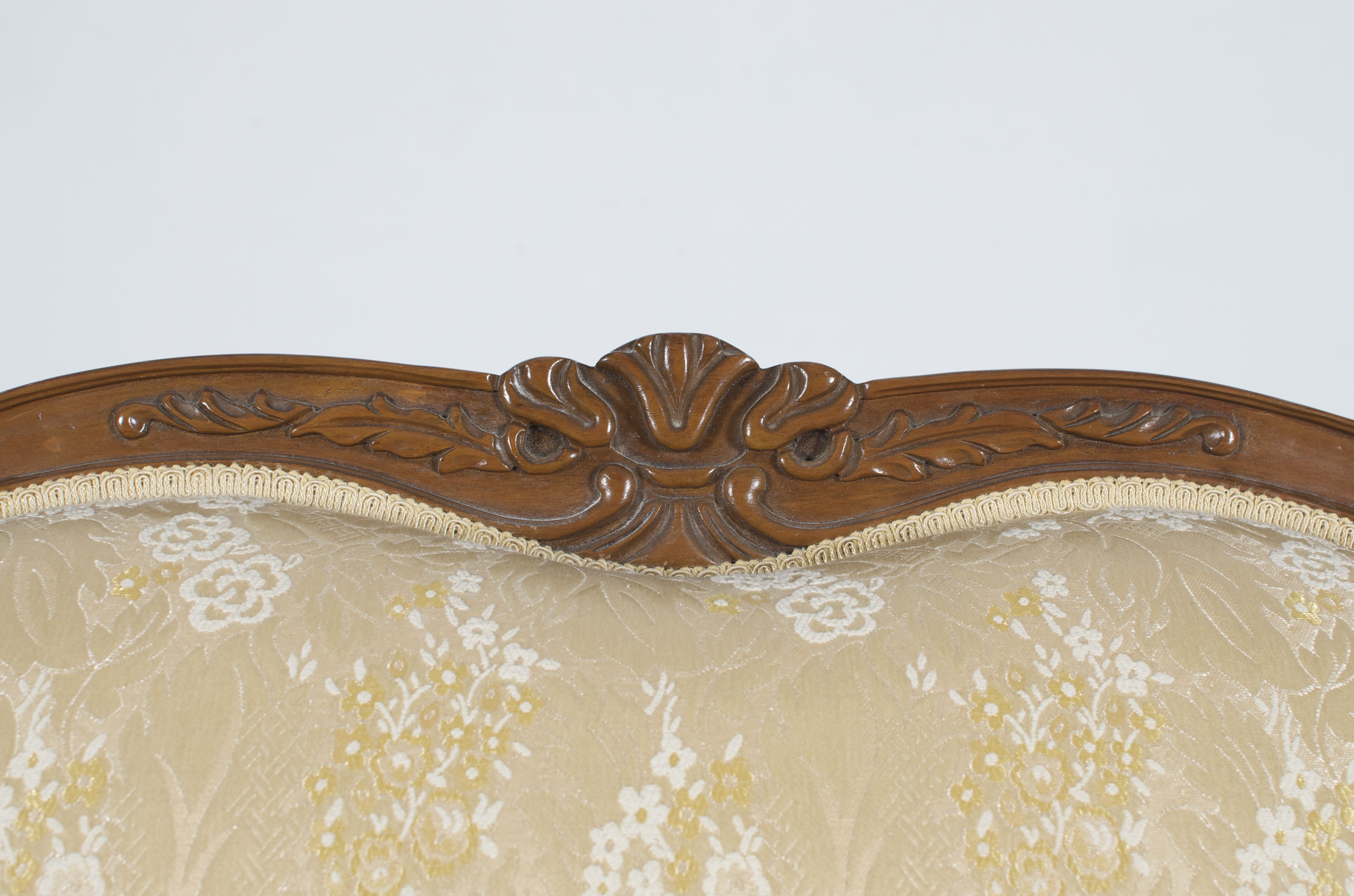 French Provincial Pale Yellow Sofa