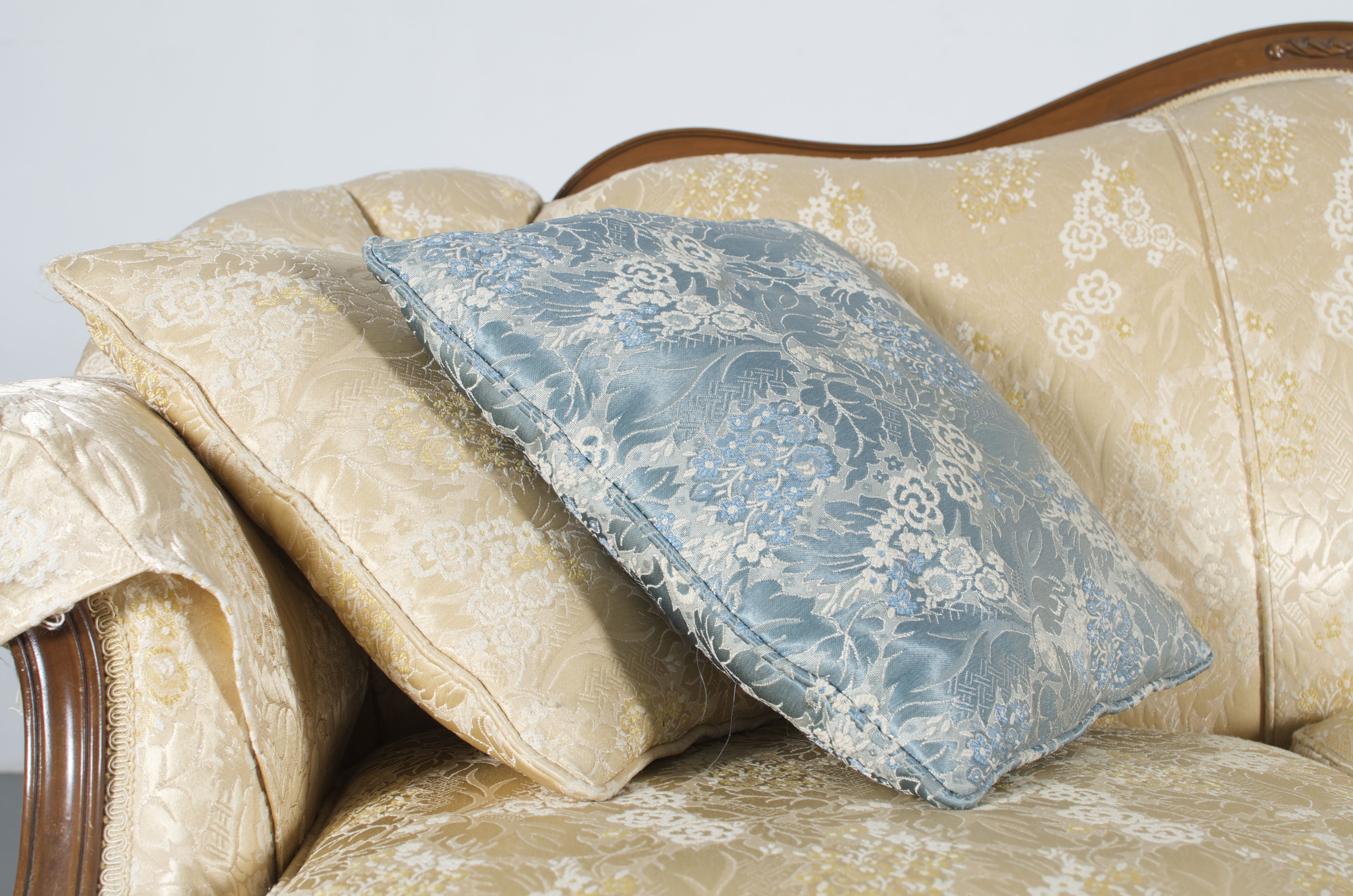 French Provincial Pale Yellow Sofa