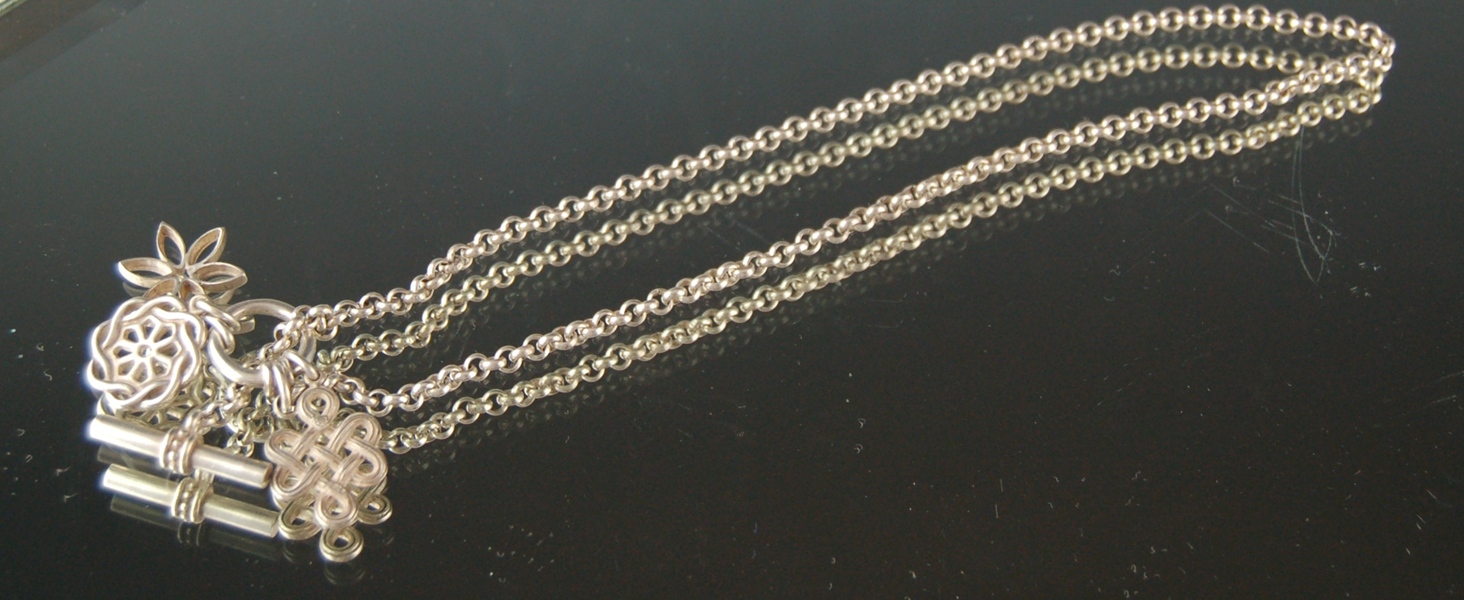 Slane Sterling Chain and Three Charms