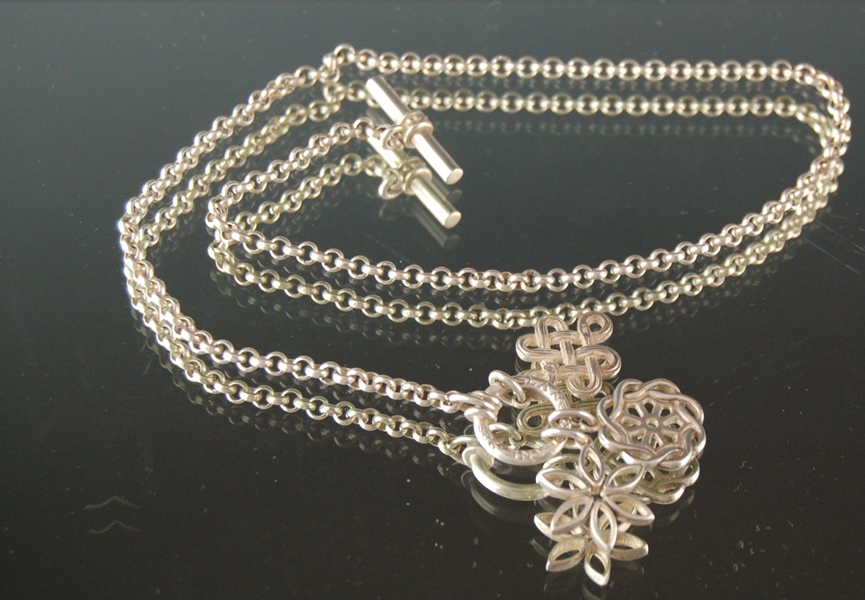Slane Sterling Chain and Three Charms