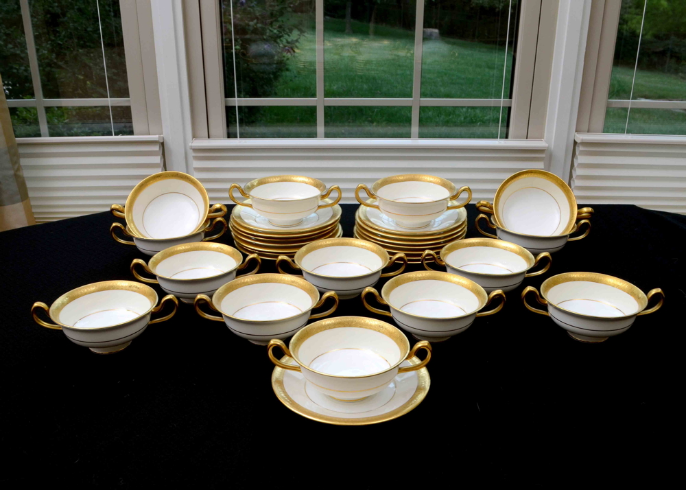 Minton China Cream Soup Cups and Saucers