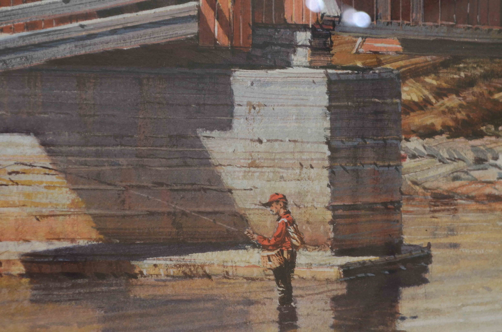 Herbert Gute "Bridge Restored" Watercolor 