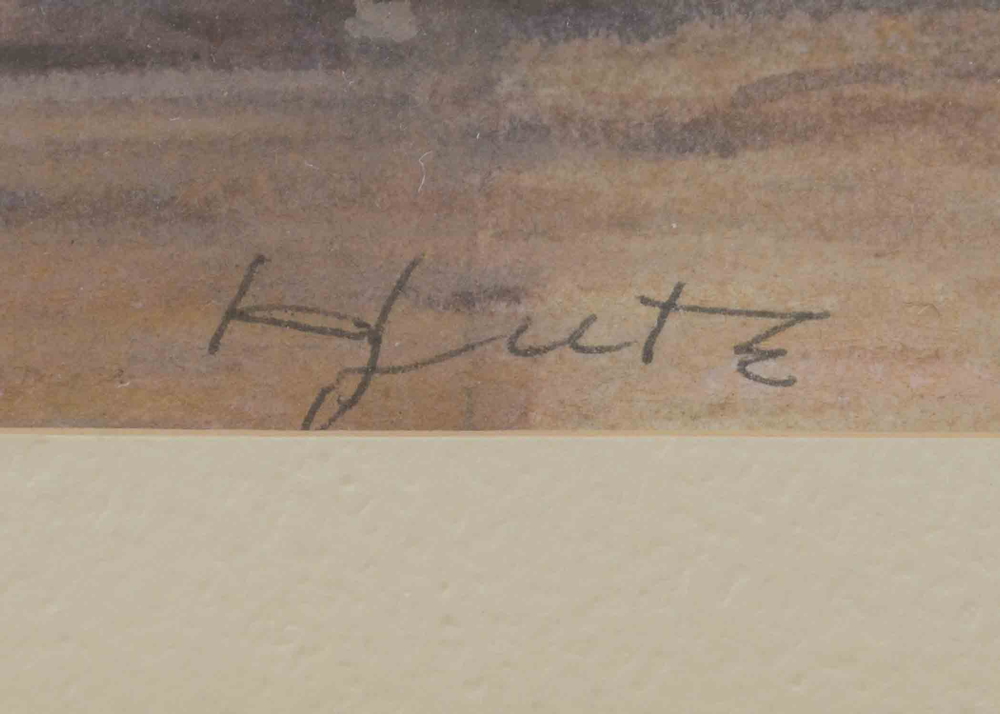 Herbert Gute "Bridge Restored" Watercolor 