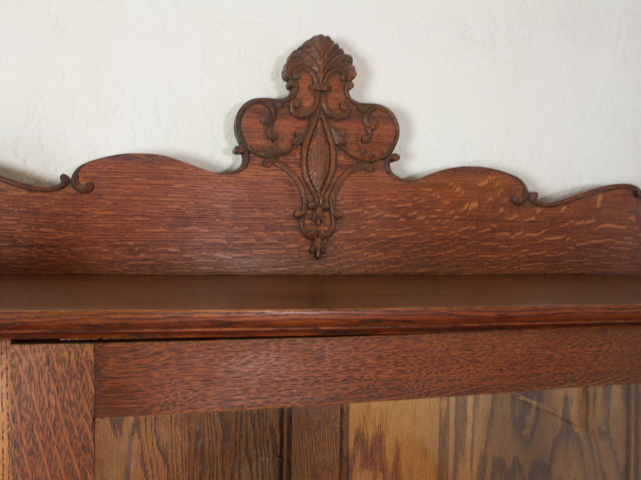 Antique Victorian Oak Curio Cabinet