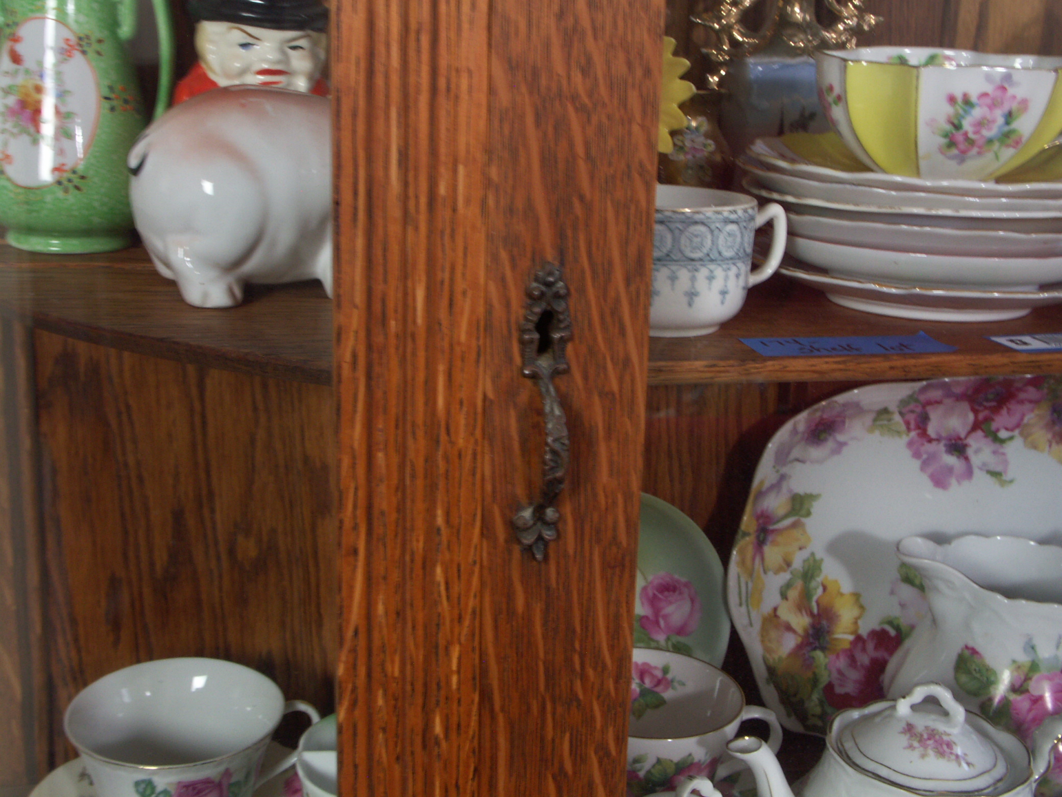 Antique Victorian Oak Curio Cabinet