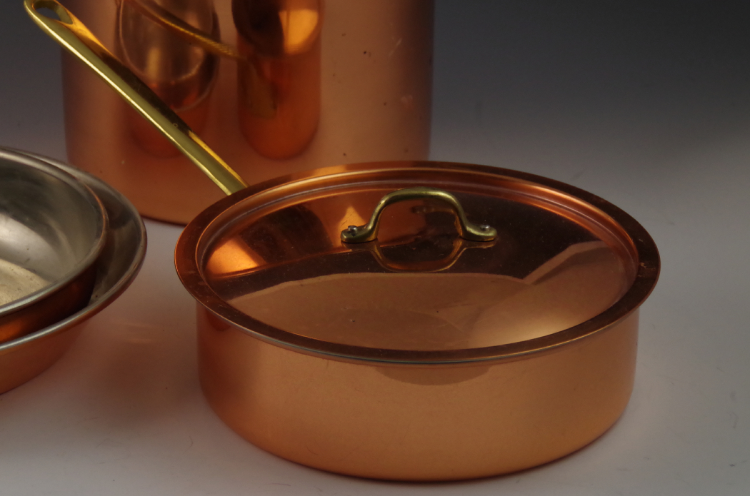 Benjamin and Medwin Inc. Copper Cooking Pots with Brass Handles