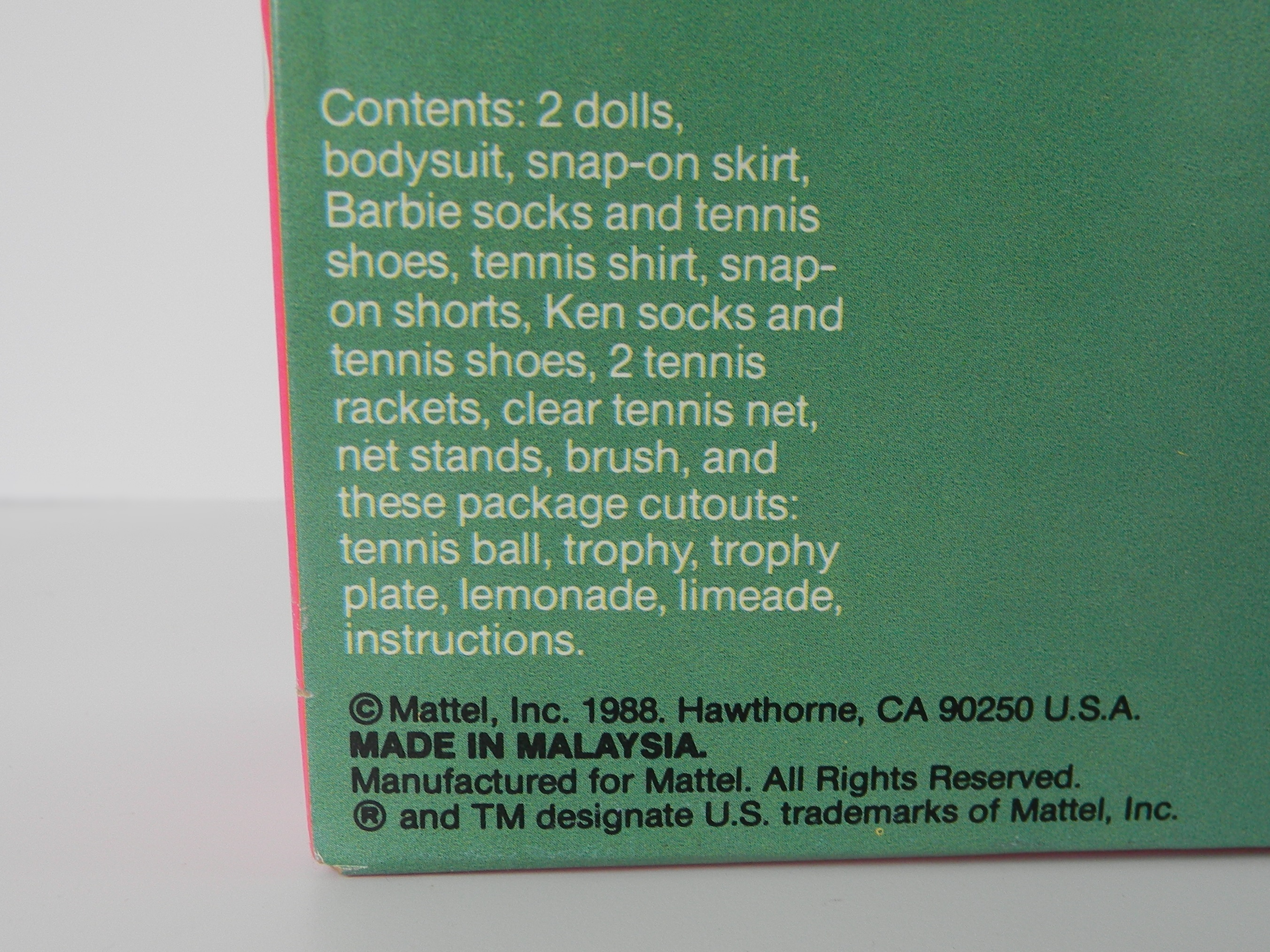 Vintage 1988 Barbie & Ken Tennis Stars