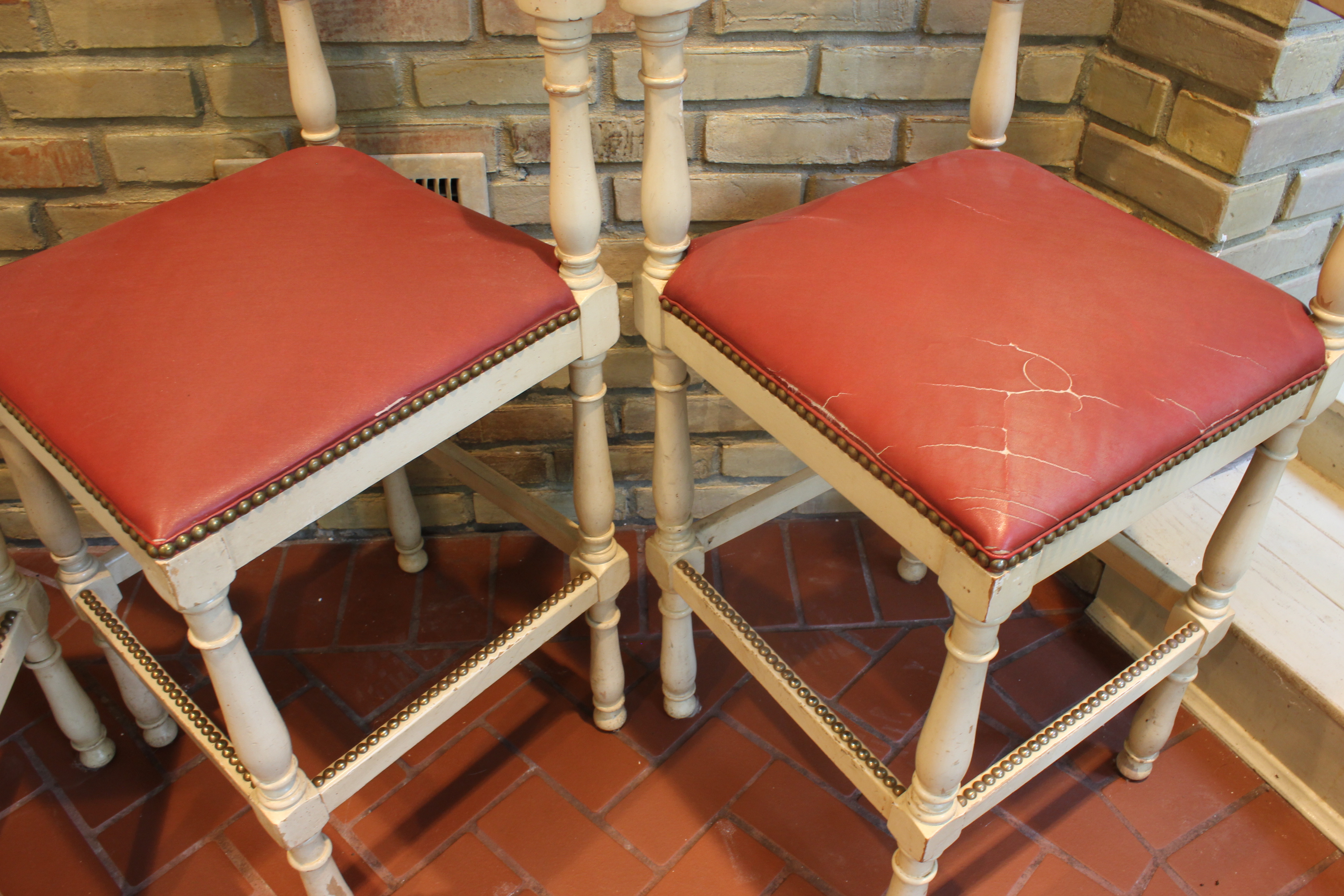Set of Four French Country Style Bar Stools