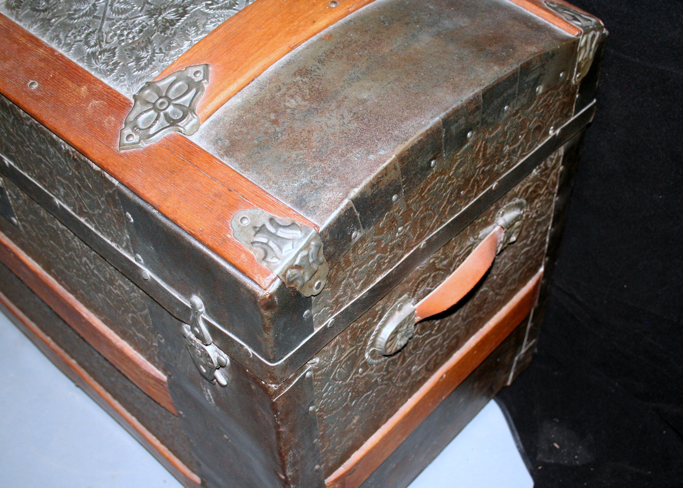 Antique Dome-Top Steamer Trunk