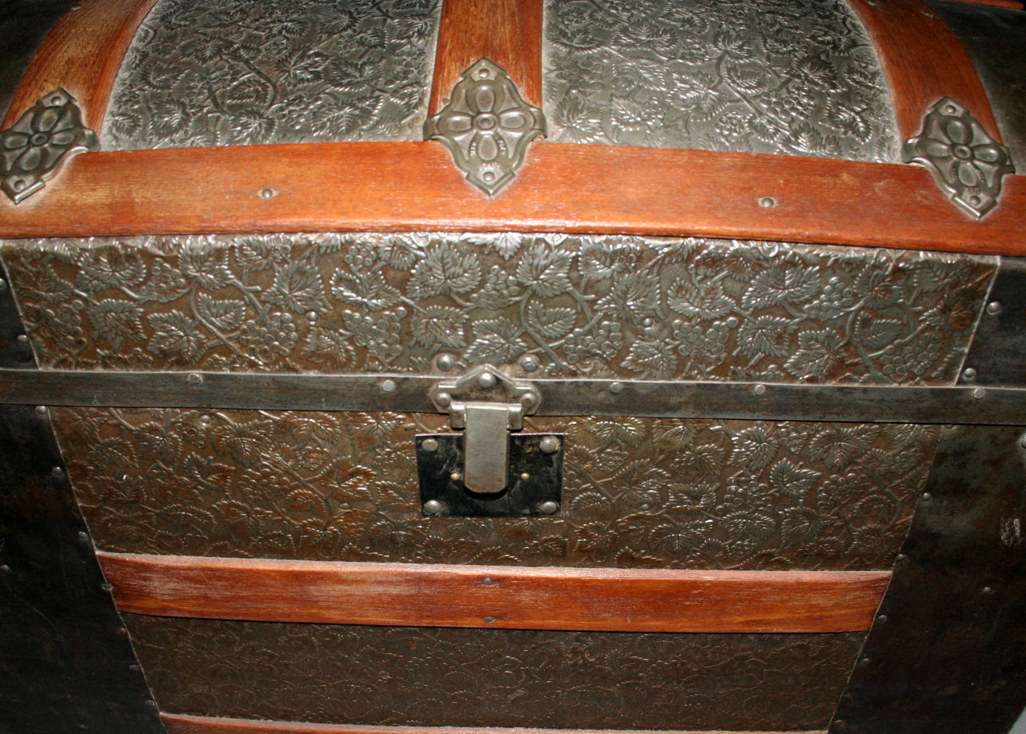 Antique Dome-Top Steamer Trunk