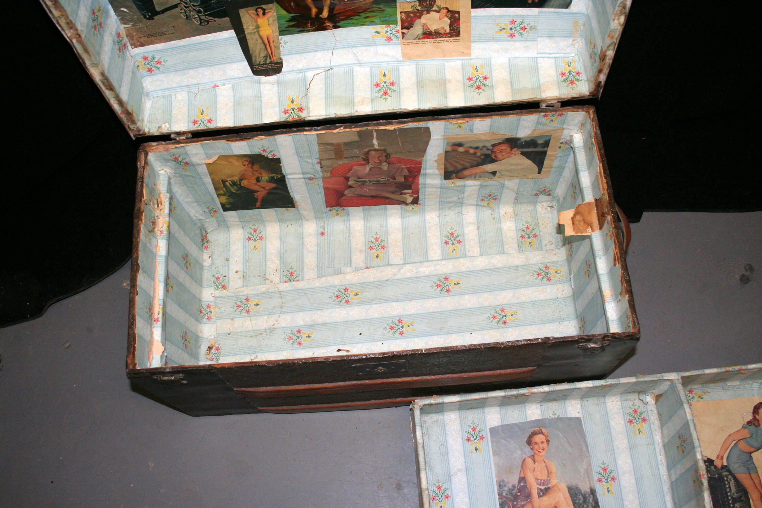 Antique Dome-Top Steamer Trunk