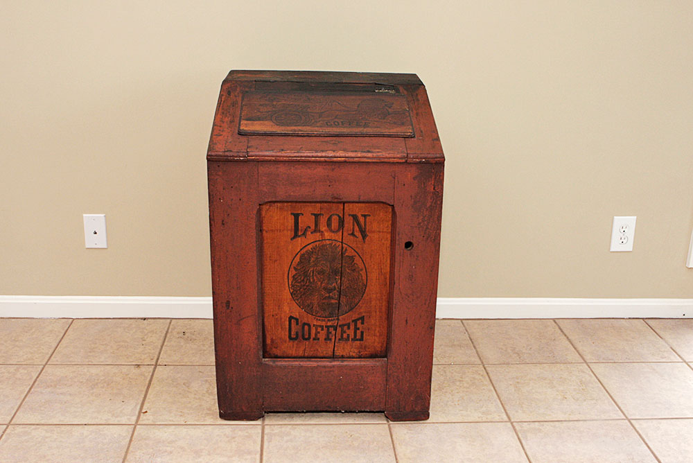 Lion Coffee Bin from the Woolson Spice Company