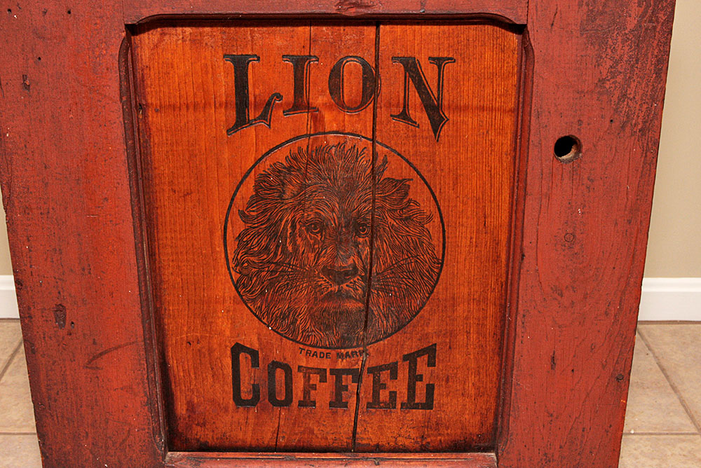 Lion Coffee Bin from the Woolson Spice Company