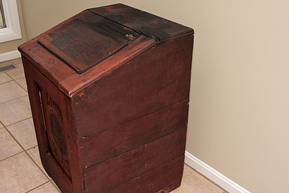 Lion Coffee Bin from the Woolson Spice Company