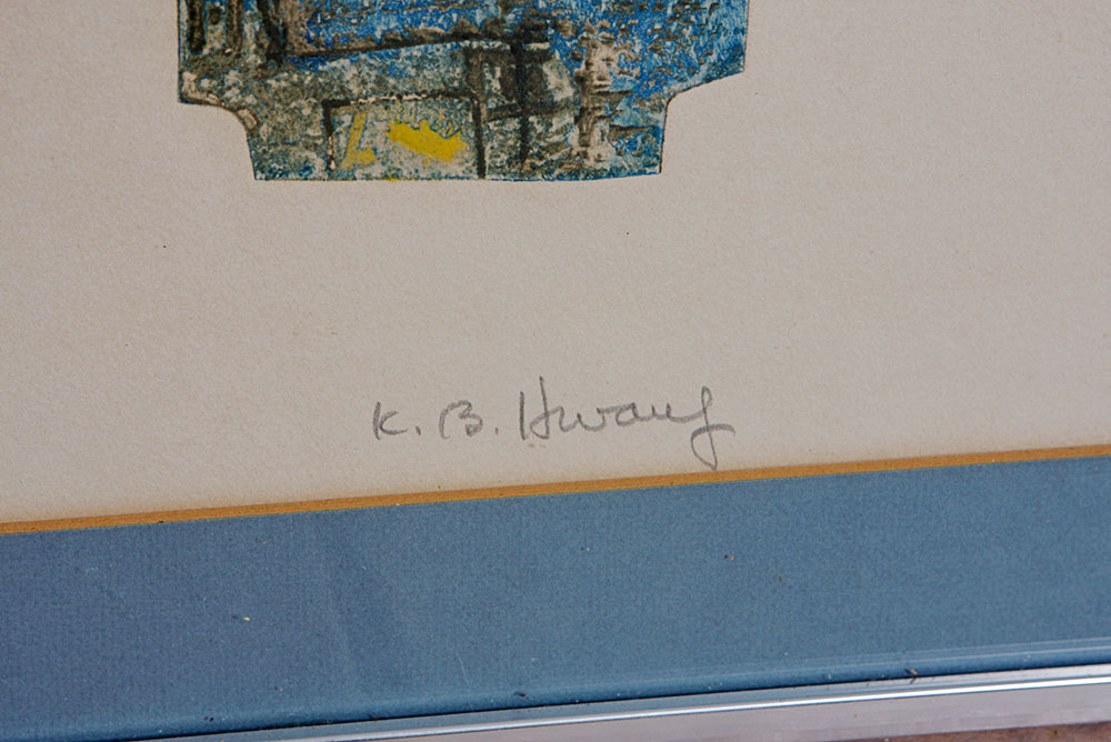 Framed Modern Art Print by Korean-Born Artist Kyu-Baik Hwang