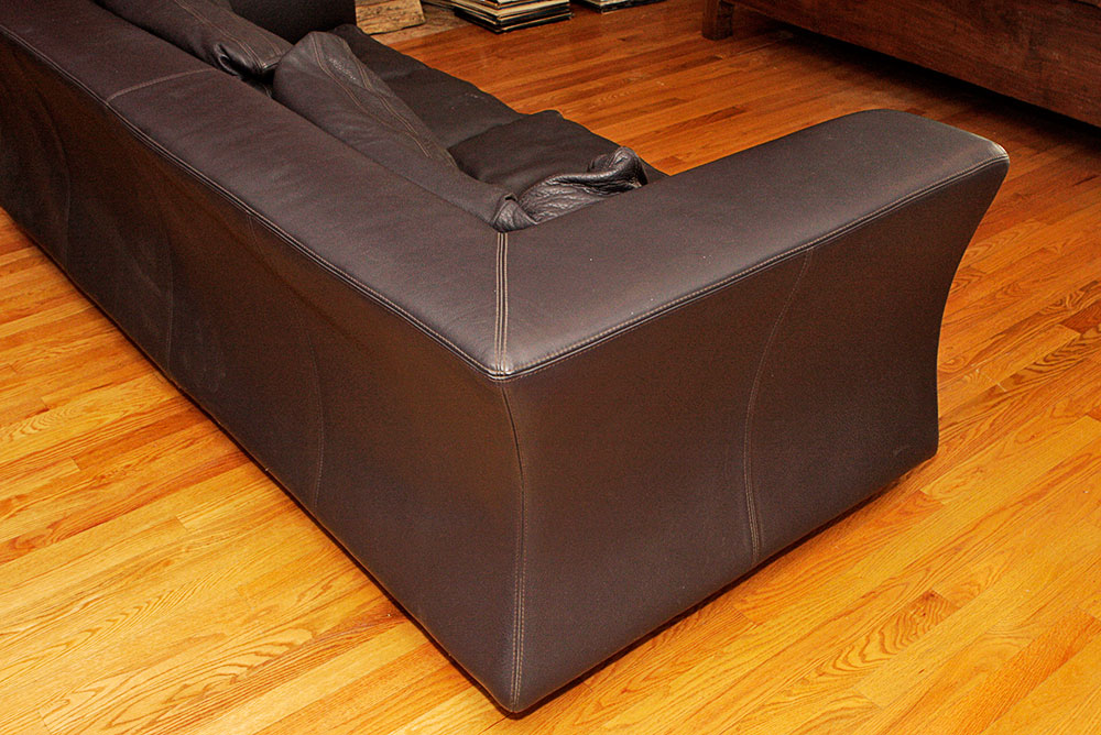 Navy Blue Leather Sofa