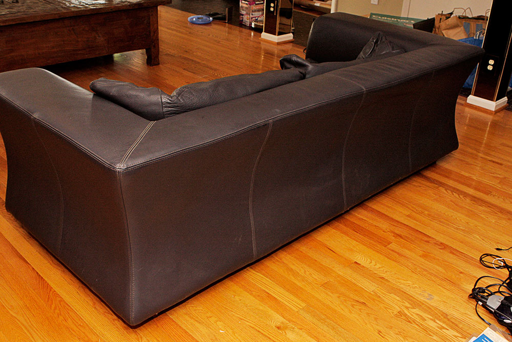 Navy Blue Leather Sofa