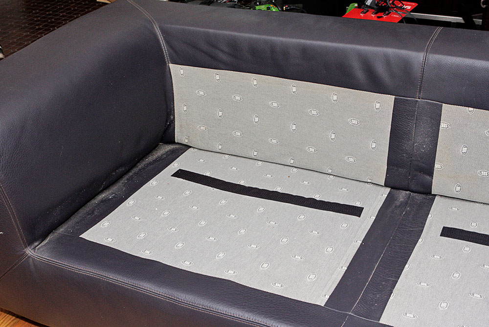 Navy Blue Leather Sofa