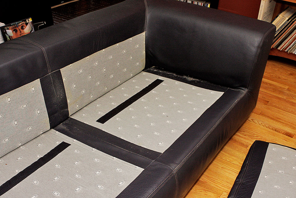 Navy Blue Leather Sofa