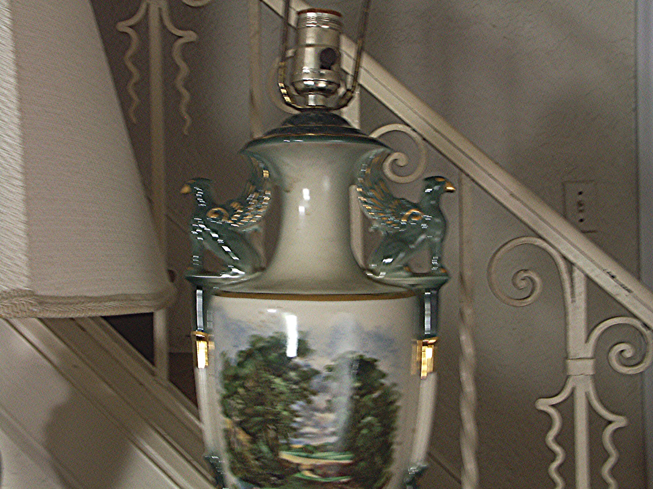 Two Vintage Porcelain Urn Lamps