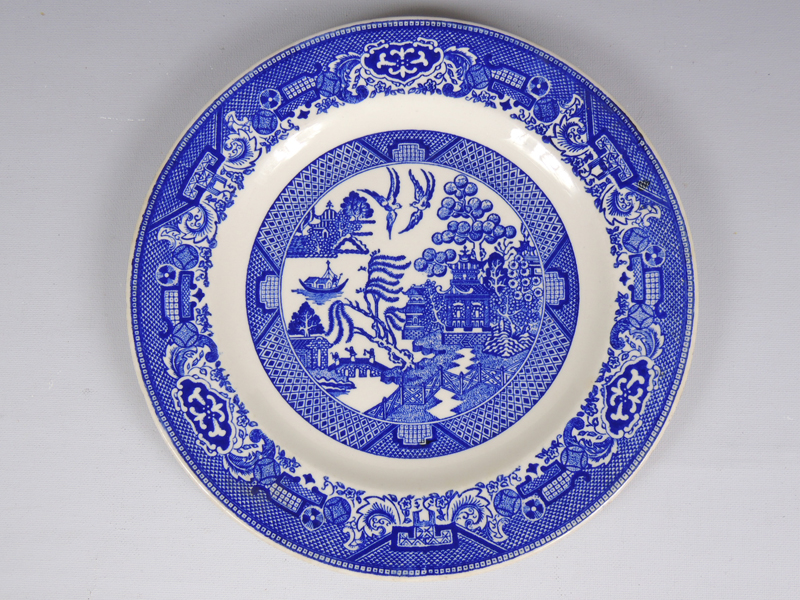 Vintage Willow Ware Platter and Plates