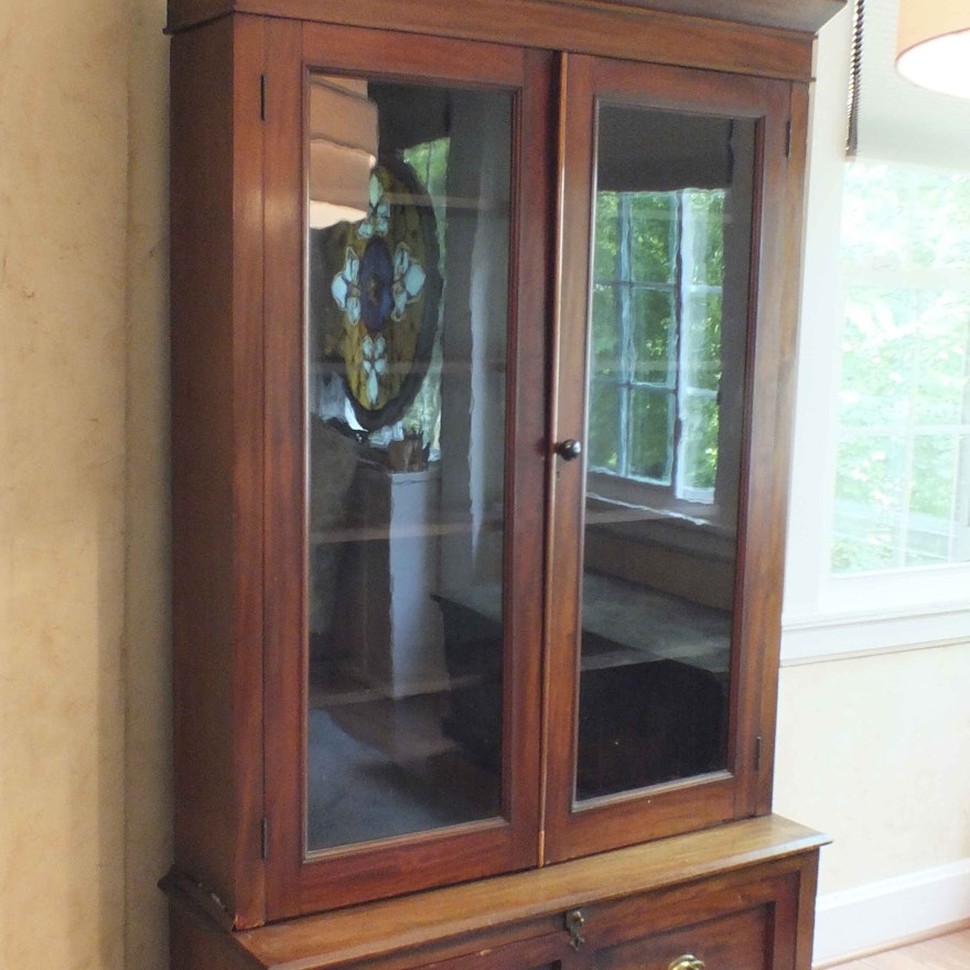 Antique Gun Cabinet Re-Purposed as Library Cabinet