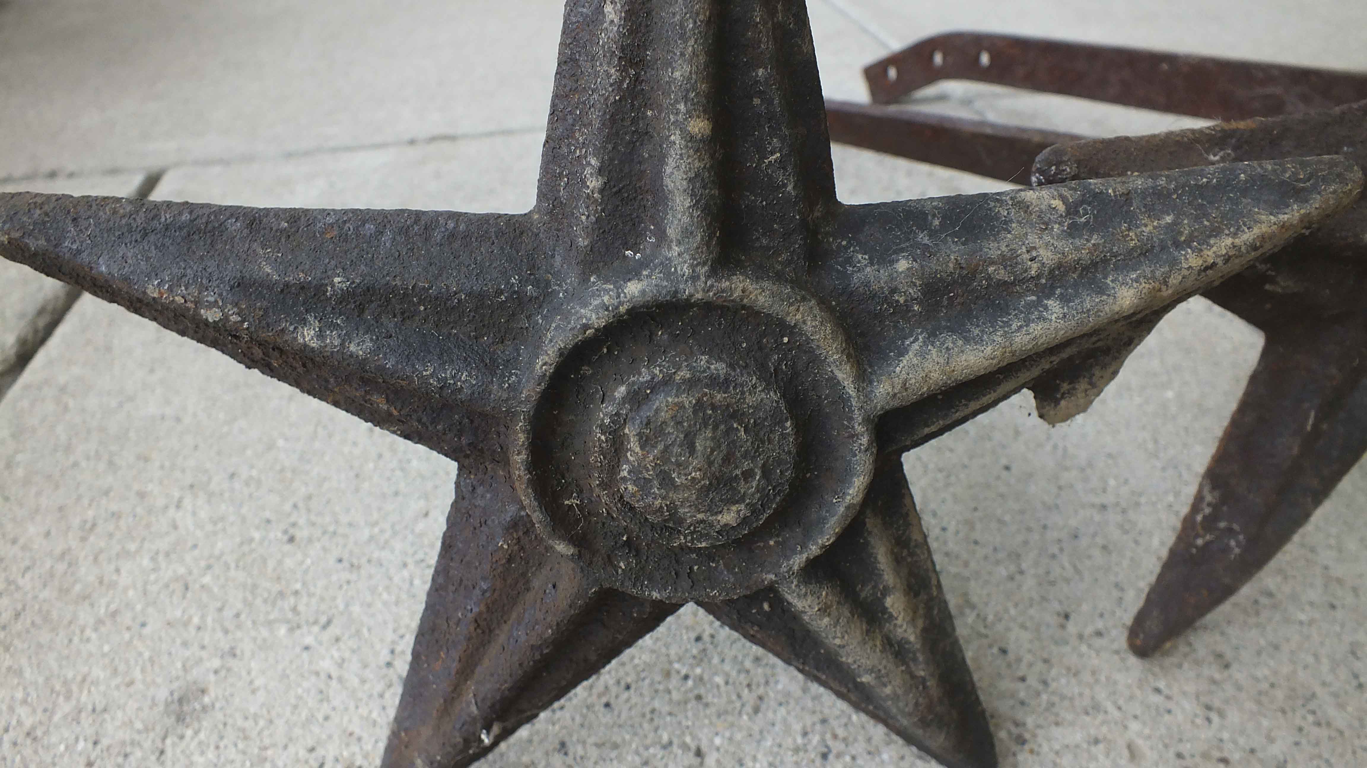 Three Antique Cast Iron Architectural Masonry Stars